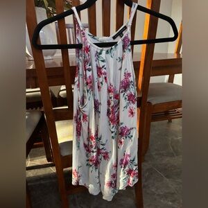 Staccato White floral tank with Pink & Green Floral Print